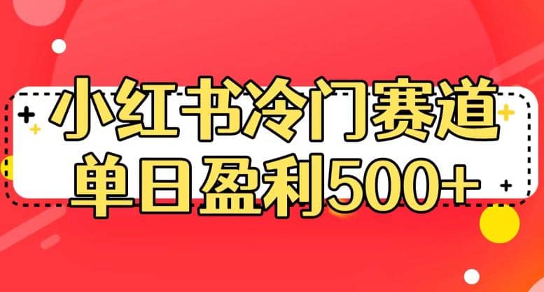 小红书冷门赛道，单日盈利500 【揭秘】